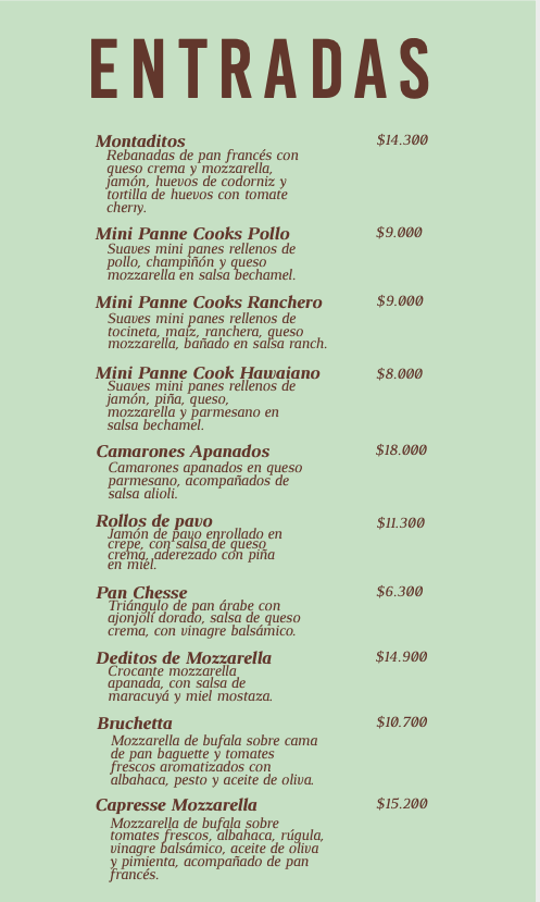 Carta de Pan & Chocolate — página 12